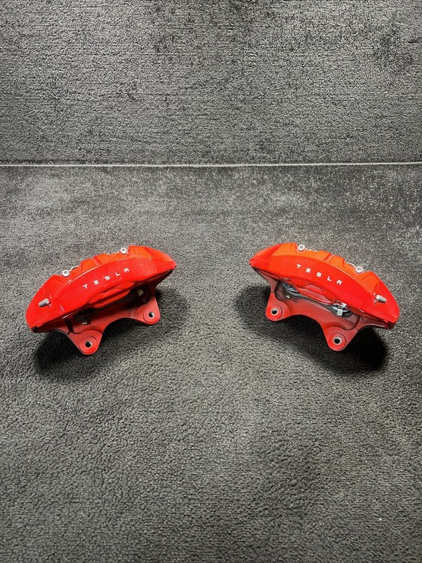 2019 Tesla Model 3 Front Brake Calipers Set OEM Red