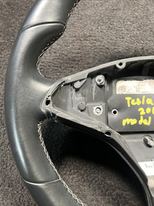 102897000A 2013 Tesla Model S Steering Driver Wheel Black Leather OEM 102897000A