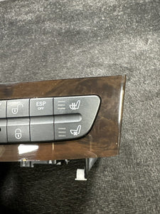2007 Mercedes CLS550 Hazard Switch Control Panel Dark Wood Grain OEM