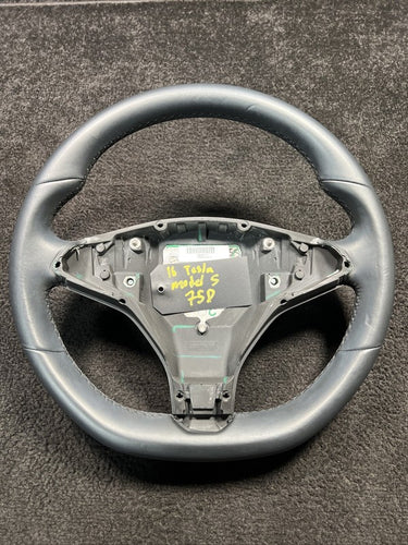 100527900D 2016 Tesla Model S Steering Driver Wheel Black Leather OEM 100527900D