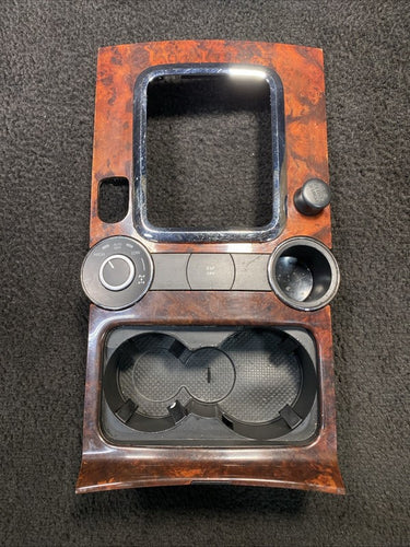 7L6863216 06 Volkswagen Touareg Center Console Shifter Trim Bezel Woodgrain OEM 7L6863216