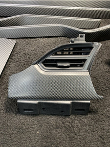 1058053-00-C 16-20 Tesla Model X Front Rear L/R Interior Dashboard Carbon Fiber Trim Set OEM