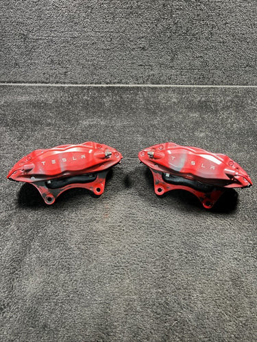 2018 Tesla Model S Front Brembo Brake Calipers Red OEM