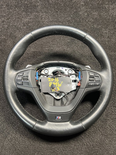2016 BMW X3 M-Sport Steering Driver Wheel W/ Paddle Shifters Black Leather OEM