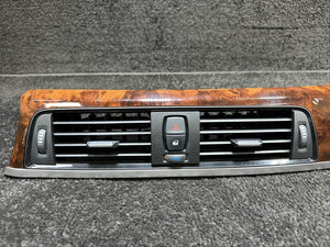 9231229 2013 BMW F30 328i Center Dash Panel Fine Wood Trim W/ AC Air Vents OEM 9231229