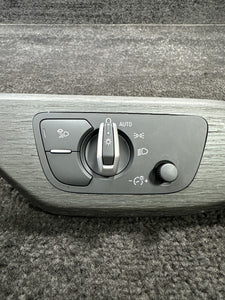 8W1853189 2019 Audi A4 Front Left Dash Headlight Switch W/ Dark Wood Trim OEM 8W1853189
