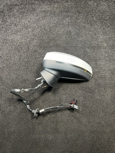 2016 Audi A3 Left Side heated Power Door Mirror W/ BSM OEM White