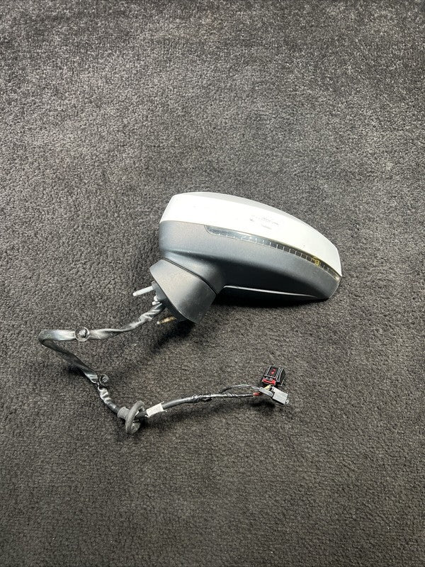 2016 Audi A3 Left Side heated Power Door Mirror W/ BSM OEM White