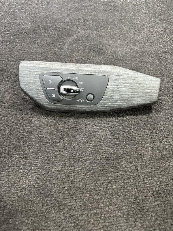 2017 Audi A4 Headlight Control Switch Trim Panel OEM Grey Wood Oak