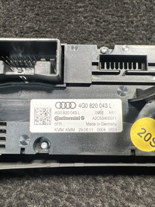 4G0820043L 2012 Audi A7 AC Heater Climate Control Panel OEM 4G0820043L