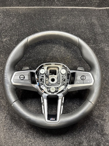 874764606 2023 BMW X1 M-Sport Steering Driver Wheel W/ Paddle Shifters OEM Black Leather