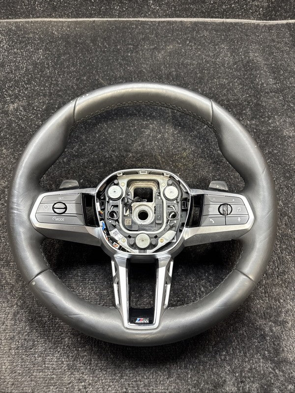 874764606 2023 BMW X1 M-Sport Steering Driver Wheel W/ Paddle Shifters OEM Black Leather