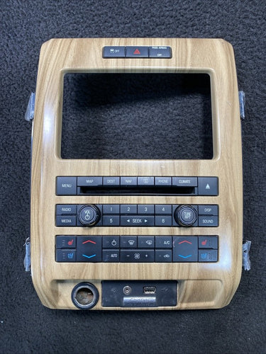 BL8T-18A802-DD 11-12 Ford F150 Radio Face Climate Control Panel Wood Grain OEM BL8T-18A802-DD