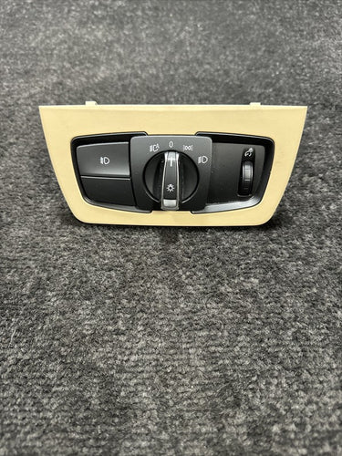 9265297 2013 BMW 328i F30 Headlight Control Switch Beige OEM 9265297