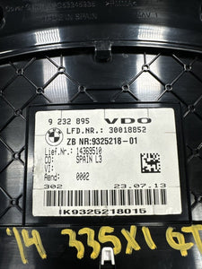 9232895 2014 BMW 335 GT Speedometer Cluster Gauge 73k Miles OEM 9232895
