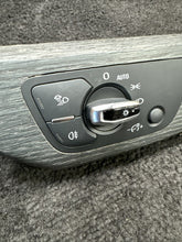 2017 Audi A4 Headlight Control Switch Trim Panel OEM Grey Wood Oak