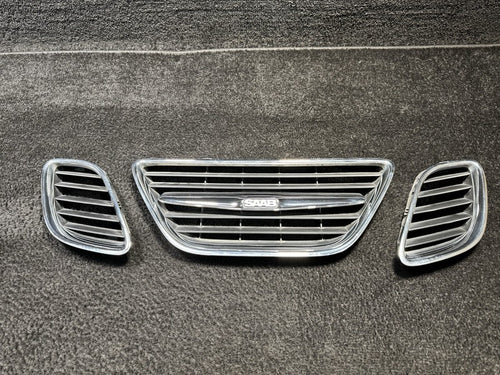 2002-2005 Saab 9-5 Front Bumper Grille Set of 3 OEM